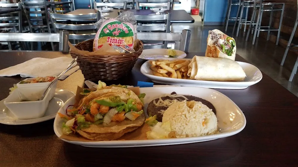 Shrimps Taco Dinner and Steak Burrito